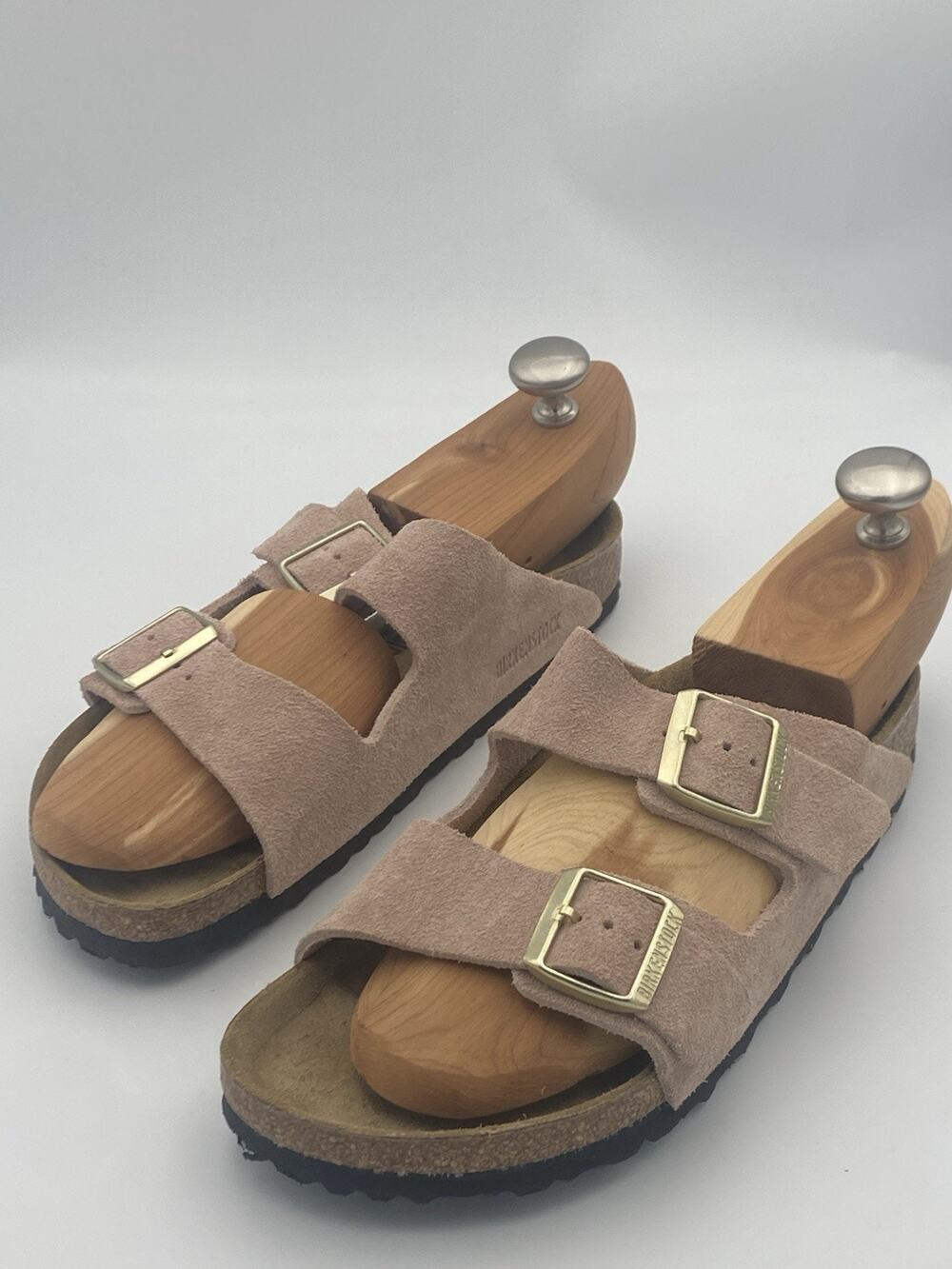 Birkenstock Arizona Soft Footbed Womens 42 Sz 11 Pink Suede Granola Girl Sandals